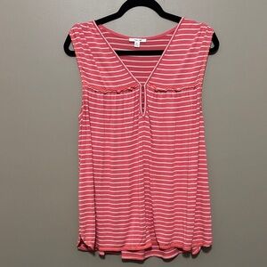 Sophie Max Coral and White Striped Top